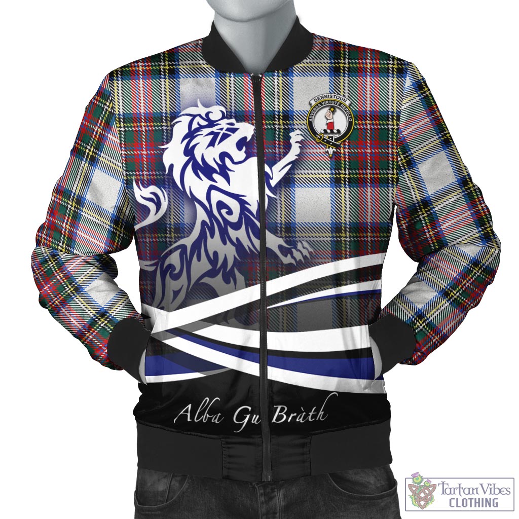 Dennistoun Tartan Bomber Jacket with Alba Gu Brath Regal Lion Emblem Unisex - Tartan Vibes Clothing