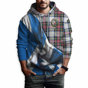 Dennistoun Tartan Hoodie with Family Crest Scotland Patriotic Style Pullover Hoodie - Tartan Vibes Clothing