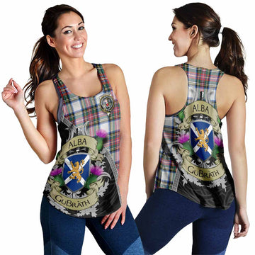 Dennistoun Tartan Family Crest Women's Racerback Tanks Lion Rampant Royal Thistle Shield Celtic Inspired 4XL - Tartan Vibes Clothing