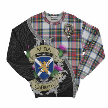 Dennistoun Tartan Family Crest Sweatshirt Lion Rampant Royal Thistle Shield Celtic Inspired Unisex - Tartan Vibes Clothing