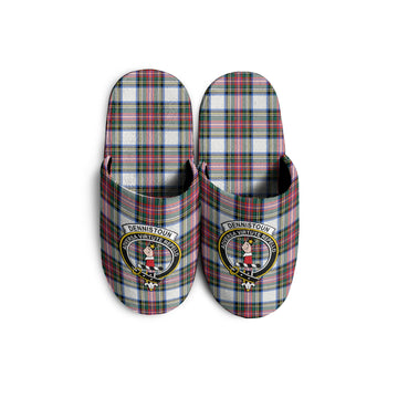 Dennistoun Tartan Home Slippers with Family Crest KIDS - Tartan Vibes Clothing