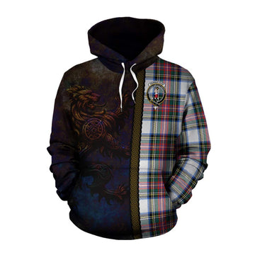 Dennistoun Tartan Family Crest Cotton Hoodie Alba Gu Brath Be Brave Lion Ancient Style Pullover Hoodie XS - Tartan Vibes Clothing