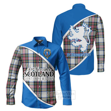 Dennistoun Family Crest Tartan Long Sleeve Button Shirt Celebrate Saint Andrew's Day in Style Men's Shirt S - Tartan Vibes Clothing