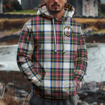 Dennistoun Tartan Cotton Hoodie with Family Crest Zip Hoodie - Tartan Vibes Clothing