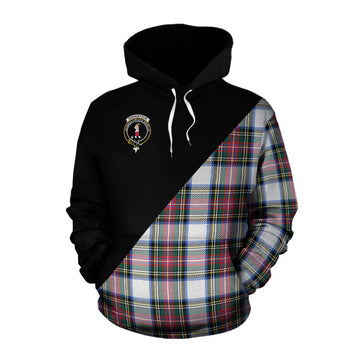 Dennistoun Tartan Cotton Hoodie with Family Crest and Military Logo Style Pullover Hoodie XS - Tartan Vibes Clothing