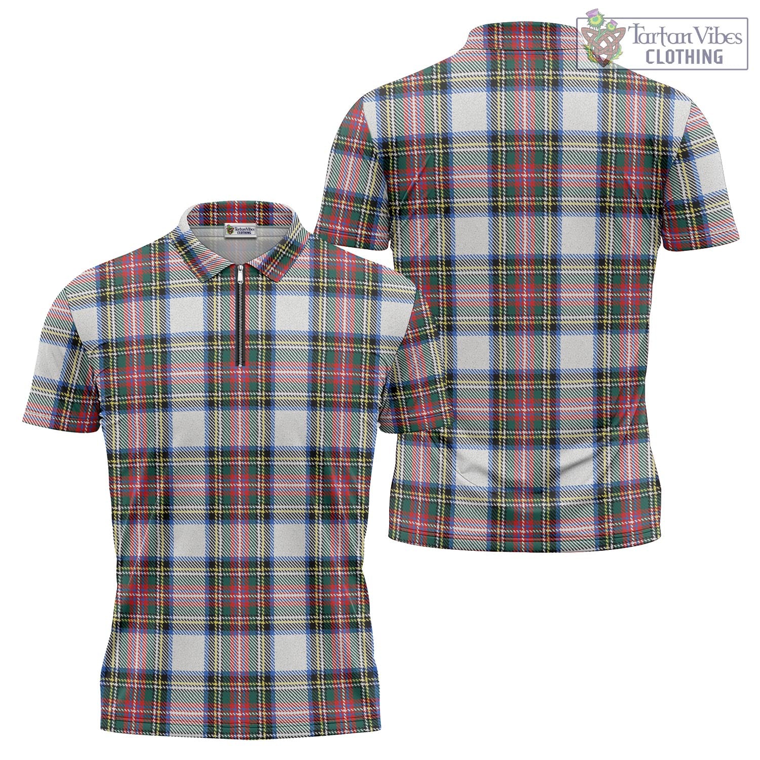 Dennistoun Tartan Zipper Polo Shirt Unisex - Tartan Vibes Clothing