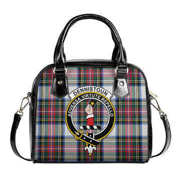 Dennistoun Tartan Shoulder Handbags with Family Crest One Size 9*21*24 cm (3.54*8.27*9.45 inches) - Tartan Vibes Clothing