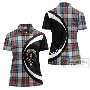 Dennistoun Tartan Women's Polo Shirt with Family Crest Circle Style Women - Tartan Vibes Clothing