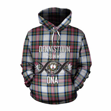 Dennistoun Tartan Cotton Hoodie with Family Crest DNA In Me Style Pullover Hoodie XS - Tartan Vibes Clothing