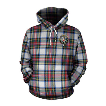 Dennistoun Tartan Cotton Hoodie with Family Crest Celtic Skull Style Pullover Hoodie XS - Tartan Vibes Clothing