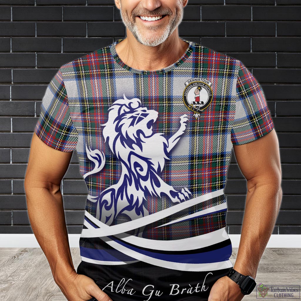 Dennistoun Tartan T-Shirt with Alba Gu Brath Regal Lion Emblem Kid's Shirt - Tartan Vibes Clothing