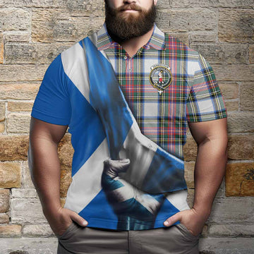 Dennistoun Tartan Polo Shirt with Family Crest Scotland Patriotic Style Kid - Tartan Vibes Clothing