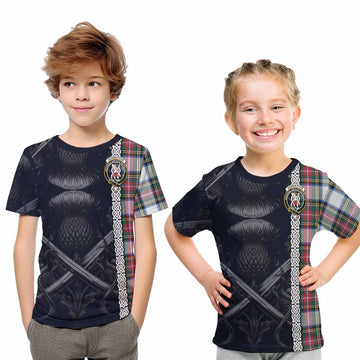 Dennistoun Tartan Kid T-Shirt with Family Crest Cross Sword Thistle Celtic Vibes Youth XL Size14 - Tartan Vibes Clothing