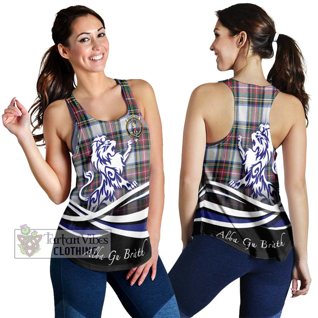 Dennistoun Tartan Women's Racerback Tanks with Alba Gu Brath Regal Lion Emblem 4XL - Tartan Vibes Clothing