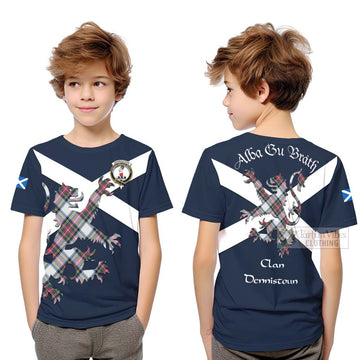 Dennistoun Tartan Lion Rampant Kid T-Shirt Proudly Display Your Heritage with Alba Gu Brath and Clan Name Youth XL Size14 - Tartan Vibes Clothing