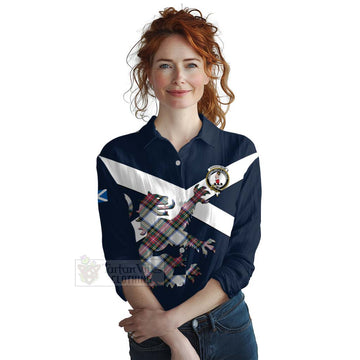 Dennistoun Tartan Lion Rampant Women's Casual Shirt Proudly Display Your Heritage with Alba Gu Brath and Clan Name Female - Tartan Vibes Clothing