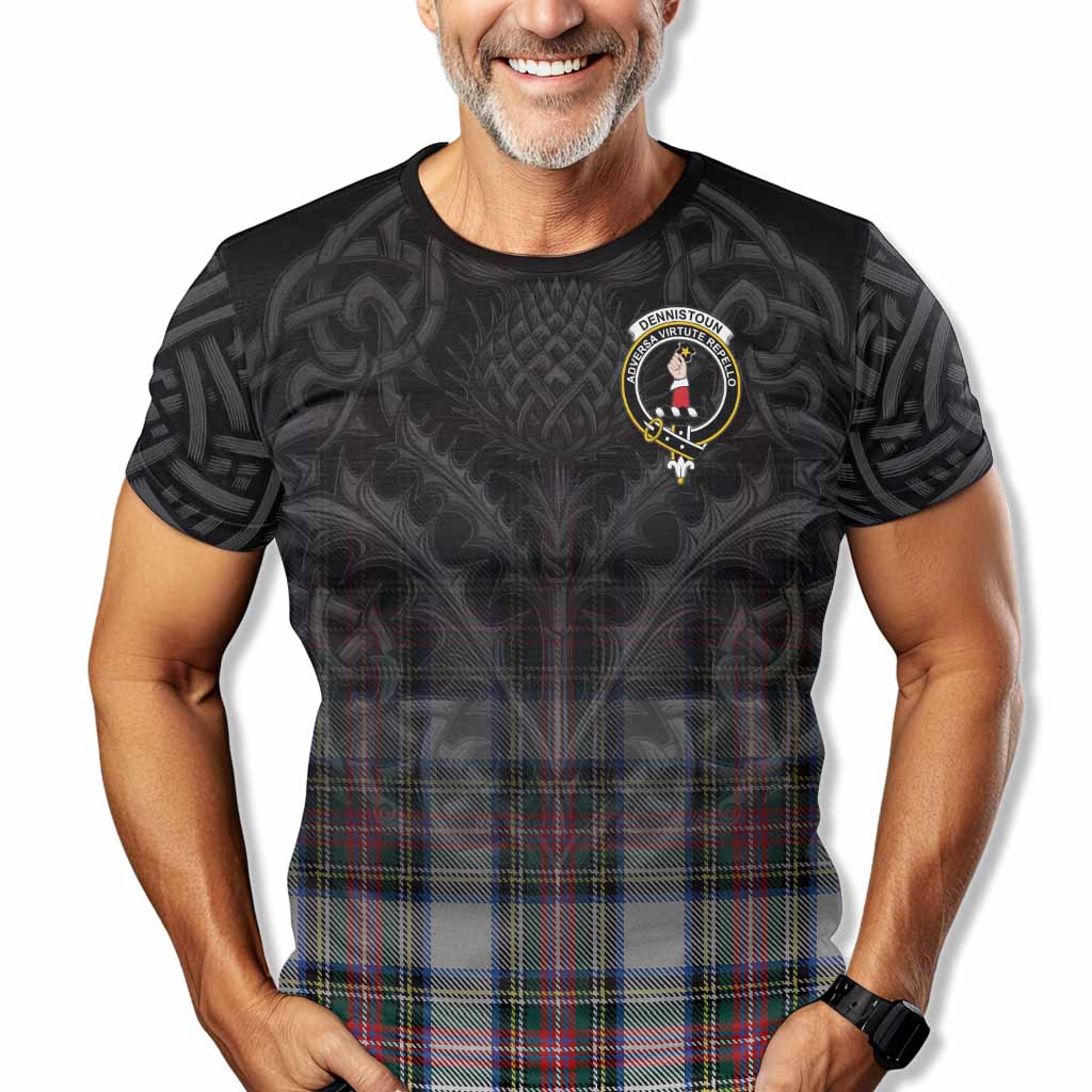 Dennistoun Tartan T-Shirt with Family Crest Celtic Thistle Vibes Kid's Shirt - Tartan Vibes Clothing