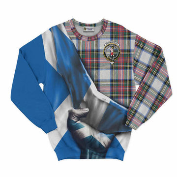 Dennistoun Tartan Sweatshirt with Family Crest Scotland Patriotic Style Unisex - Tartan Vibes Clothing