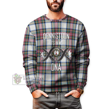 Dennistoun Tartan Sweatshirt with Family Crest DNA In Me Style Unisex - Tartan Vibes Clothing