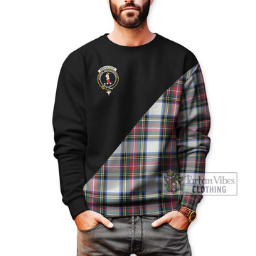 Dennistoun Tartan Sweatshirt with Family Crest and Military Logo Style Unisex - Tartan Vibes Clothing