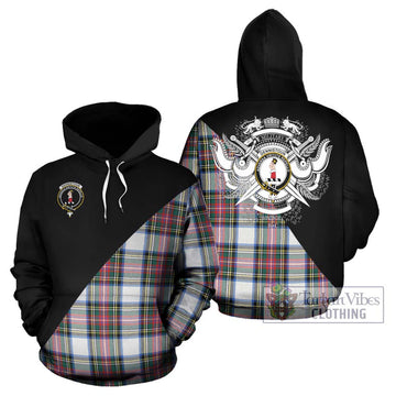 Dennistoun Tartan Hoodie with Family Crest and Military Logo Style Zip Hoodie - Tartan Vibes Clothing
