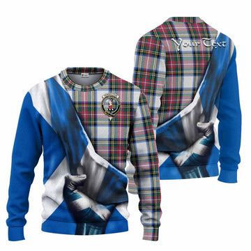Dennistoun Tartan Knitted Sweater with Family Crest Scotland Patriotic Style Unisex - Tartan Vibes Clothing