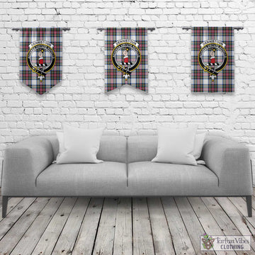 Dennistoun Tartan Gonfalon, Tartan Banner with Family Crest Rectangle - Tartan Vibes Clothing