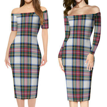 Dennistoun Tartan Off Shoulder Lady Dress Women's Dress - Tartan Vibes Clothing