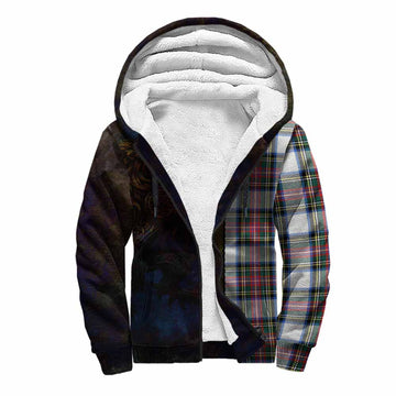 Dennistoun Tartan Family Crest Sherpa Hoodie Alba Gu Brath Be Brave Lion Ancient Style Unisex S - Tartan Vibes Clothing