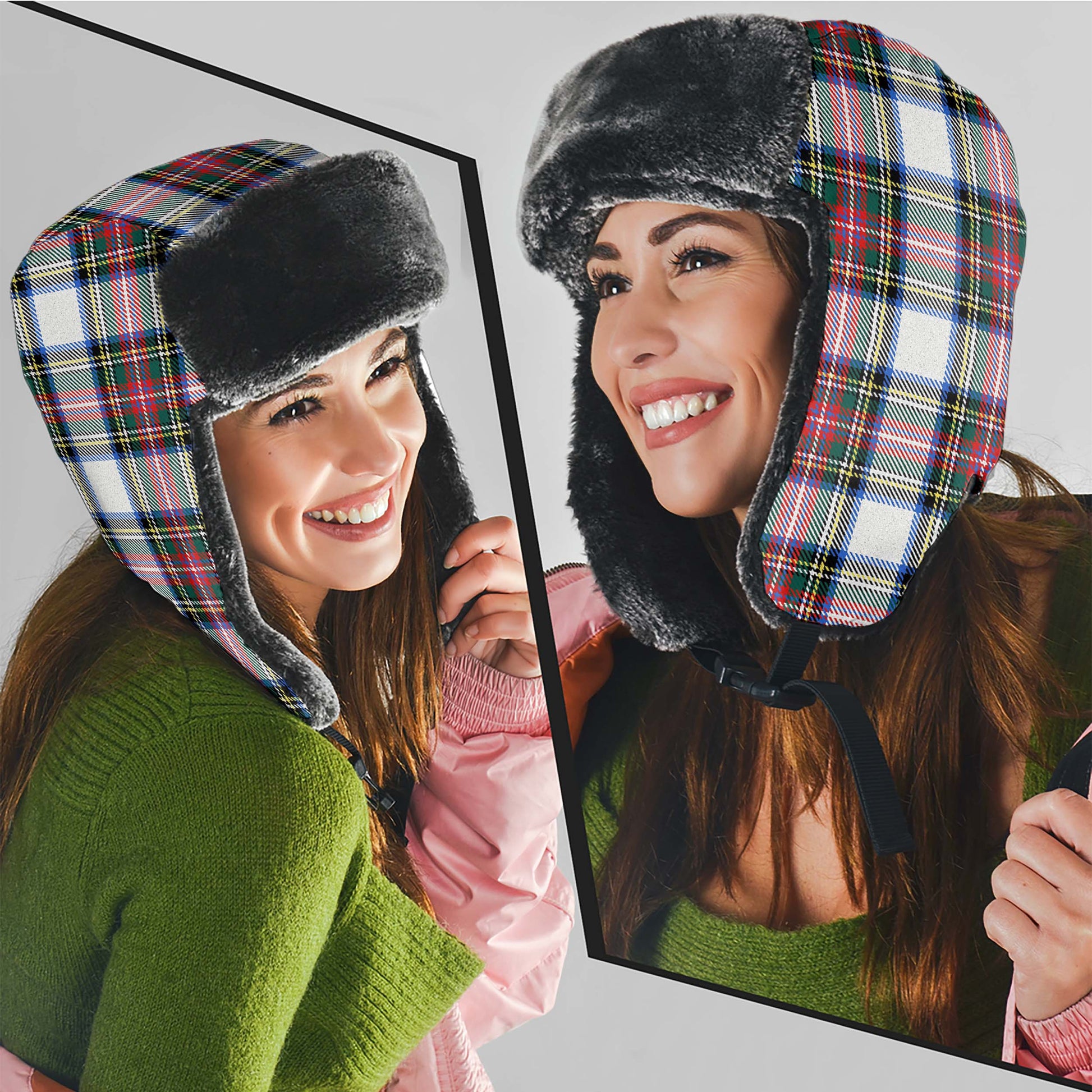 Dennistoun Tartan Winter Trapper Hat Winter Trapper Hat Universal Fit Circumference 22.8in (58cm) - Tartan Vibes Clothing