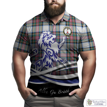 Dennistoun Tartan Polo Shirt with Alba Gu Brath Regal Lion Emblem Kid - Tartan Vibes Clothing