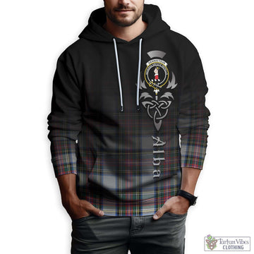 Dennistoun Tartan Hoodie Featuring Alba Gu Brath Family Crest Celtic Inspired Zip Hoodie - Tartan Vibes Clothing