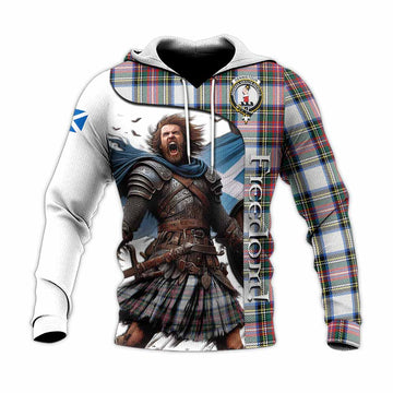 Tartan Vibes Clothing Dennistoun Crest Tartan Knitted Hoodie Inspired by the Freedom of Scottish Warrior