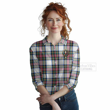 Dennistoun Tartan Women's Casual Shirt with Family Crest DNA In Me Style Female - Tartan Vibes Clothing