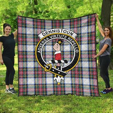 dennistoun-tartan-quilt-with-family-crest