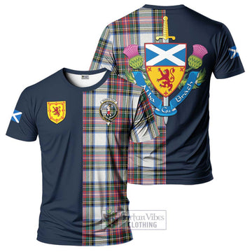Dennistoun Tartan T-Shirt Alba with Scottish Lion Royal Arm Half Style Kid's Shirt - Tartan Vibes Clothing