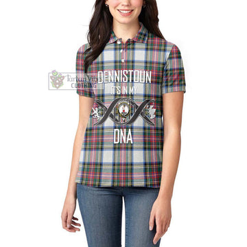 Dennistoun Tartan Women's Polo Shirt with Family Crest DNA In Me Style Women - Tartan Vibes Clothing