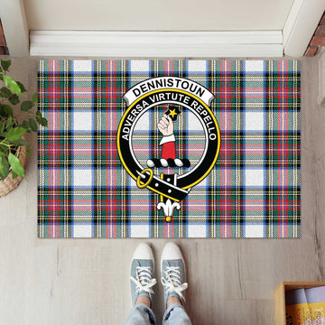 Dennistoun Tartan Rubber Doormat with Family Crest L 60*90cm - Tartan Vibes Clothing