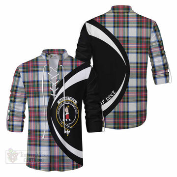 Dennistoun Tartan Ghillie Kilt Shirt with Family Crest Circle Style Men - Tartan Vibes Clothing
