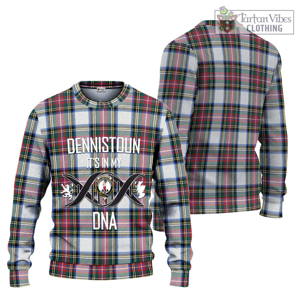 Dennistoun Tartan Ugly Sweater with Family Crest DNA In Me Style Unisex - Tartan Vibes Clothing