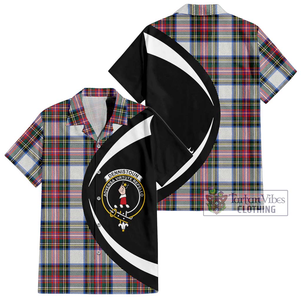 Dennistoun Tartan Hawaiian Shirt with Family Crest Circle Style Kid - Tartan Vibes Clothing
