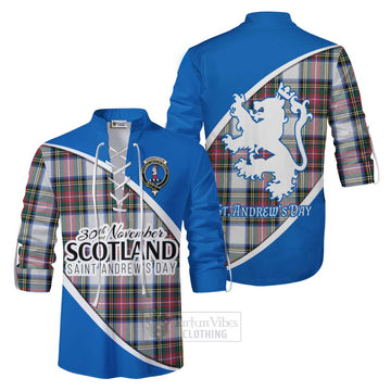 Dennistoun Family Crest Tartan Ghillie Kilt Shirt Celebrate Saint Andrew's Day in Style Men - Tartan Vibes Clothing