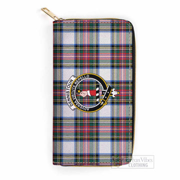 Tartan Vibes Clothing Dennistoun Tartan Women's Leather Wallet with Family Crest