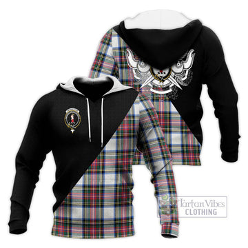 Dennistoun Tartan Knitted Hoodie with Family Crest and Military Logo Style Unisex Knitted Pullover Hoodie - Tartan Vibes Clothing