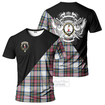 Dennistoun Tartan T-Shirt with Family Crest and Military Logo Style Kid's Shirt - Tartan Vibes Clothing