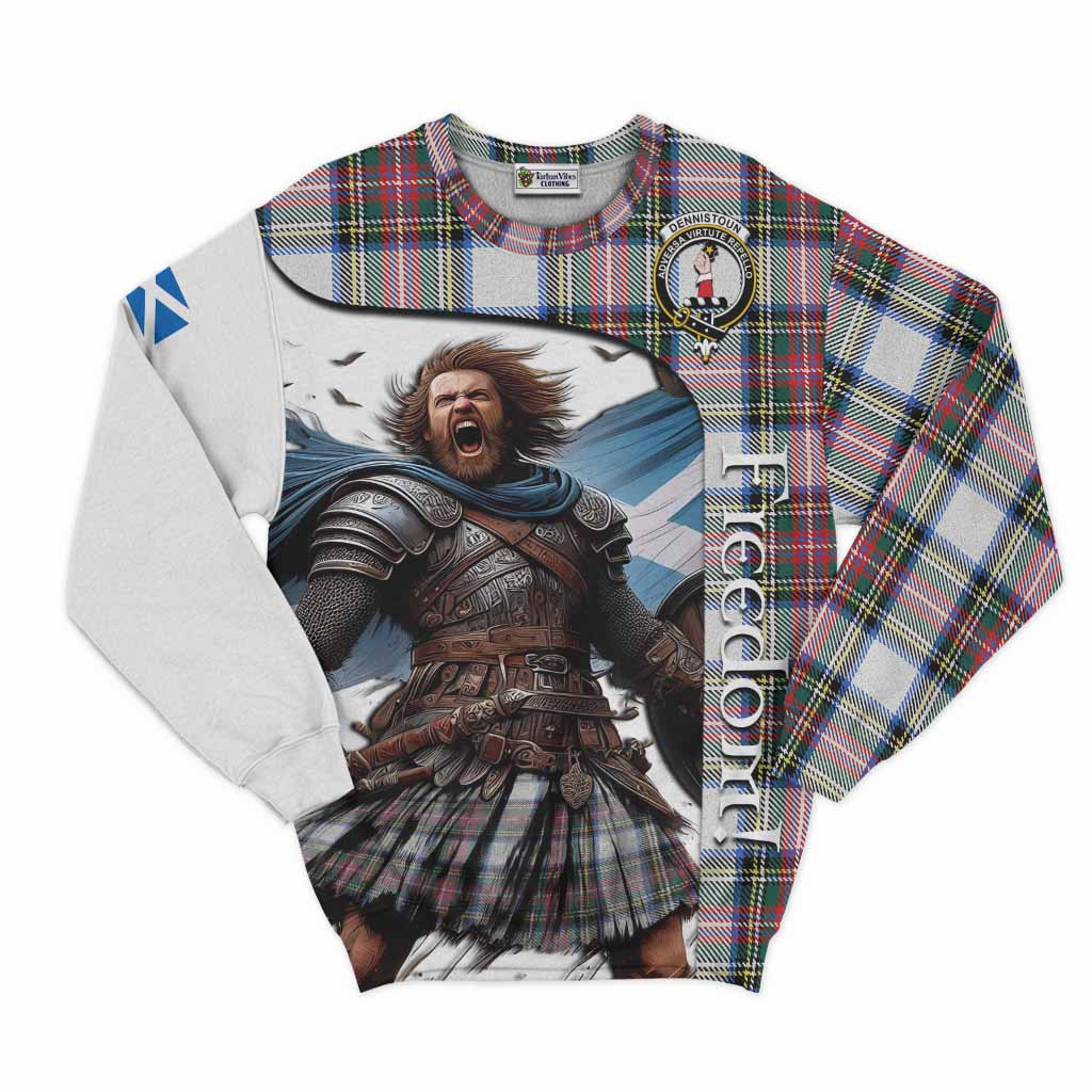 Dennistoun Crest Tartan Sweatshirt Inspired by the Freedom of Scottish Warrior Unisex - Tartan Vibes Clothing