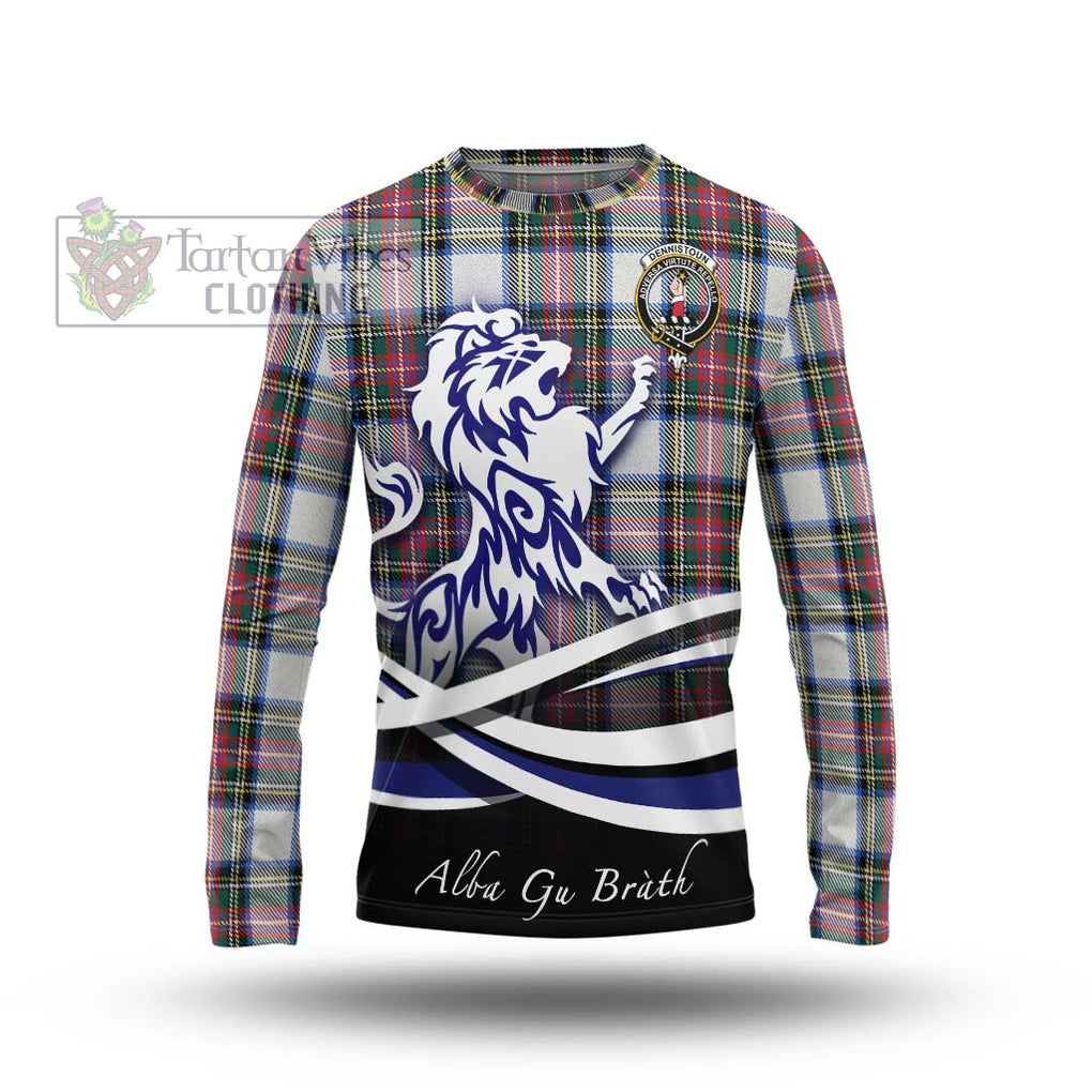 Dennistoun Tartan Long Sleeve T-Shirt with Alba Gu Brath Regal Lion Emblem Unisex - Tartan Vibes Clothing