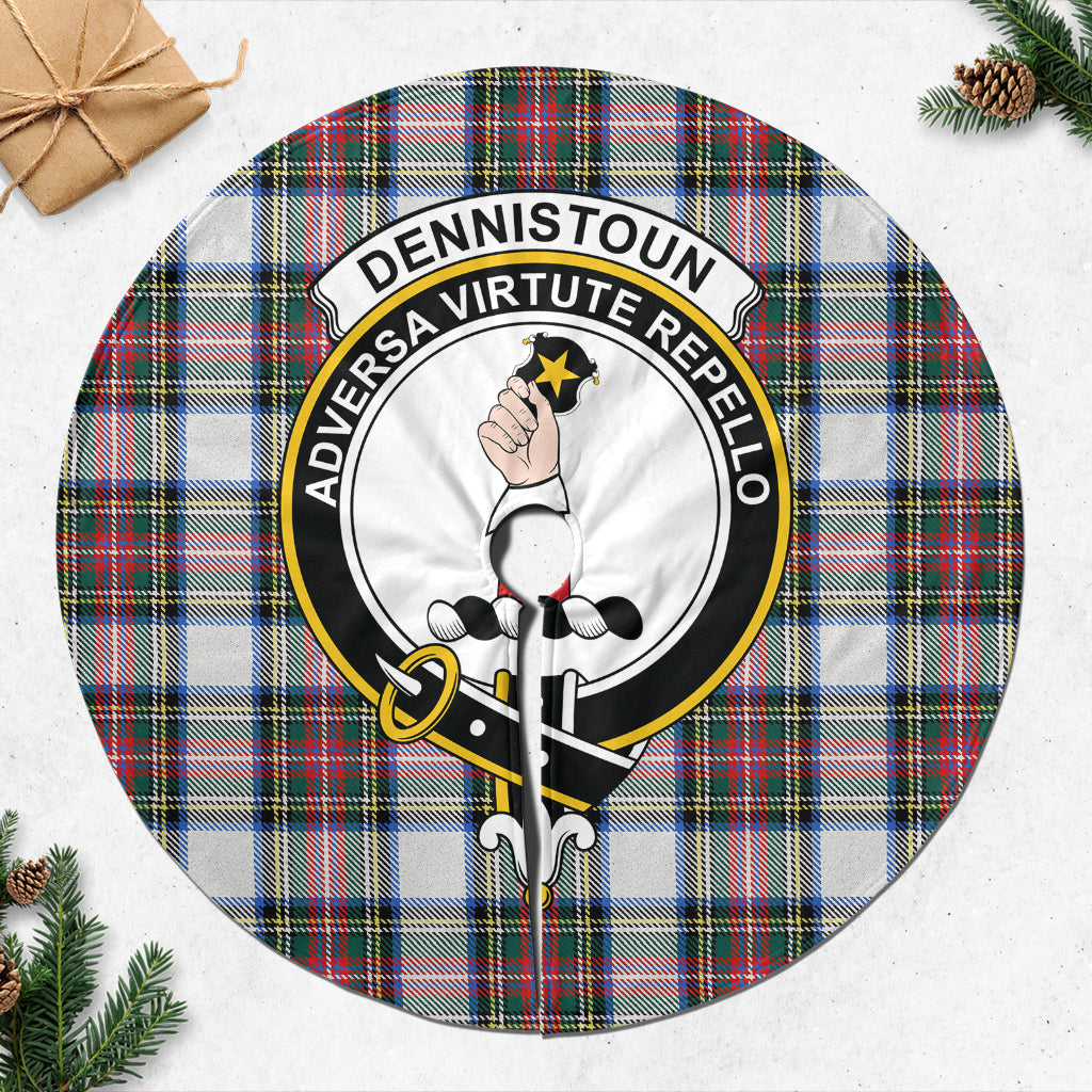 Dennistoun Tartan Christmas Tree Skirt with Family Crest 47*47 inch - Tartan Vibes Clothing