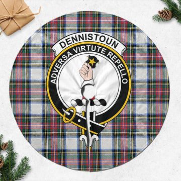 Dennistoun Tartan Christmas Tree Skirt with Family Crest 47*47 inch - Tartan Vibes Clothing