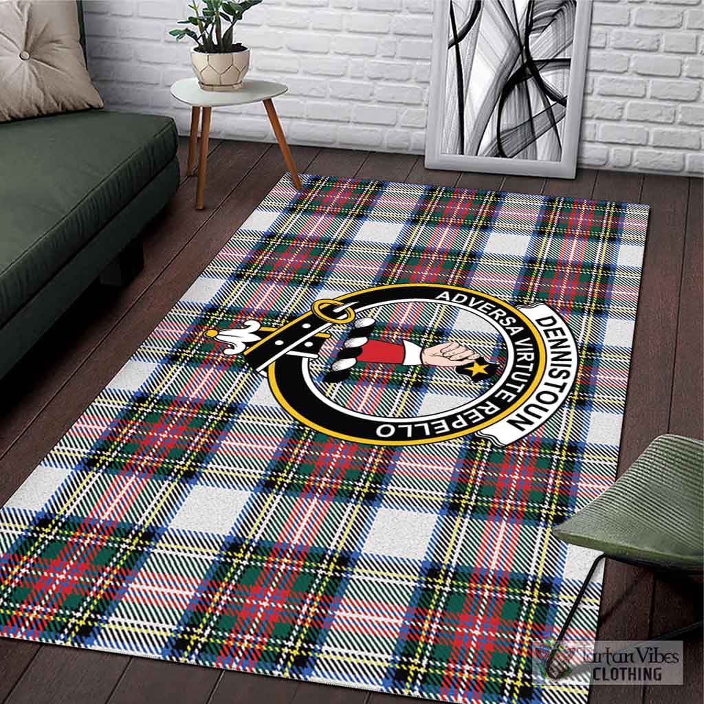 Dennistoun Tartan Area Rug with Family Crest L 59*86 inch (150x220 cm) - Tartan Vibes Clothing